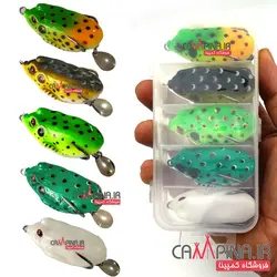 طعمه قورباغه ماهیگیری طرح دم لانسه ای بسته 5 تایی