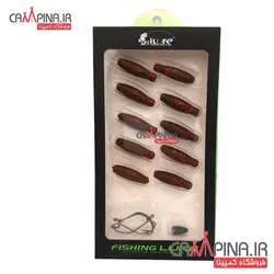 طعمه جیگ ژله ای iLure به مهراه قلاب و سرب بسته 10 عددی رنگ قهوه ای