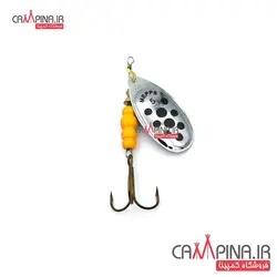 لانسه ماهیگیری سربی mepps5 سایز 5 نقره ای خال مشکی