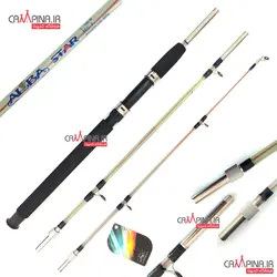 چوب سه تکه ژله ای سیم بکسل دار آلبا استار سایز 1.50 متر - اتصال پیچی