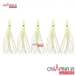 طعمه ژله ای شب تاب فسفری هشت پا طول 7.5 سانتیمتر بسته 5 عددی