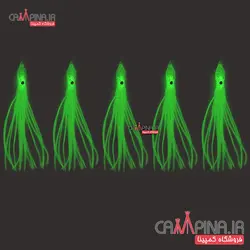 طعمه ژله ای شب تاب فسفری هشت پا طول 7.5 سانتیمتر بسته 5 عددی