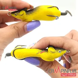 طعمه ماهیگیری موش مصنوعی ضد خزه رنگ زرد-مشکی