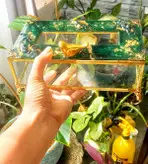 جای دستمال و سطل و جای تیبگ شیشه ایی رزینی