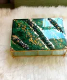 جای دستمال و سطل و جای تیبگ شیشه ایی رزینی