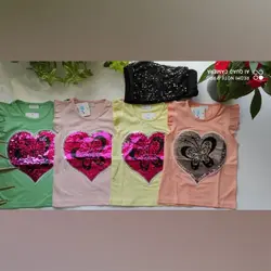 ست ست بچه گانه دخترانه مدل پولک برگردون کد 1962 - فروشگاه اینترنتی بچه شیک