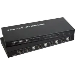سوییچ KVM چهار پورت HDMI وی نت همراه با کابل مدل V-SWKH1404
