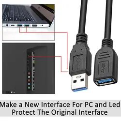 کابل افزایش طول 3.0 USB تی سی تی مدل TC-U3CF30 طول 3 متر