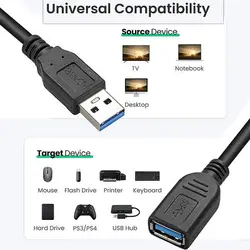 کابل افزایش طول 3.0 USB تی سی تی مدل TC-U3CF30 طول 3 متر