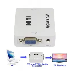 تبدیل VGA به AV ونتولینک مدل MINI با ورودی AUX صدا
