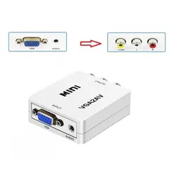 تبدیل VGA به AV ونتولینک مدل MINI با ورودی AUX صدا