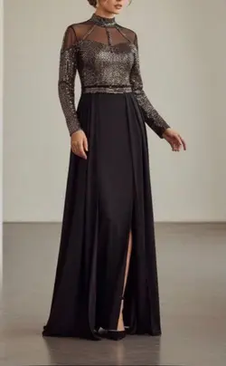 لباس مجلسی و شب ماکسی مدل فوژان دو تیکه