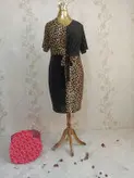 پیراهن ترکیبی مجلسی سایز بزرگ مدل 11157