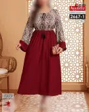 پیراهن آستین دار مجلسی سایز بزرگ کد 2667
