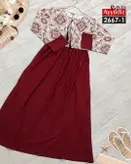 پیراهن آستین دار مجلسی سایز بزرگ کد 2667