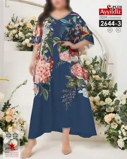 پیراهن ساحلی مانتو سایز بزرگ کد 2644/3