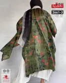 مانتو جلو باز بغل چاکدار زنانه سایز بزرگ کد 2661