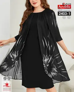 تونیک مجلسی رویه حریر هم بیگ سایز کد 2403