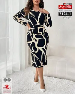 پیراهن مجلسی زنانه سایز بزرگ کد 7124