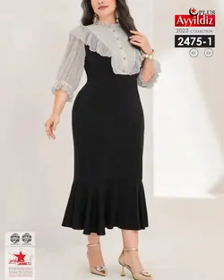 پیراهن مجلسی زنانه بیگ سایز کد 2475