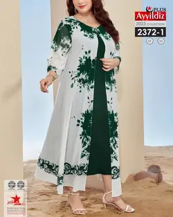 پیراهن مجلسی رویه حریر هم بیگ سایز کد 2372