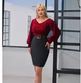 لباس مجلسی و شب میدی مدل سفیا تونیک  کمربندار