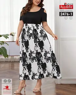 پیراهن مدل سرشانه باز بیگ سایز کد 2476