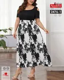 پیراهن مدل سرشانه باز بیگ سایز کد 2476