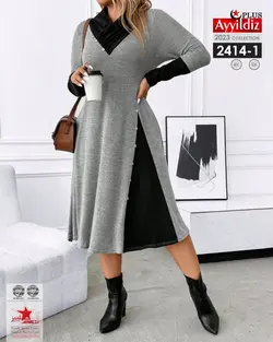 پیراهن نخی ضخیم بیگ سایز کد 2414