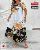 پیراهن حاشیه دار آستین کوتاه بیگ سایز کد 2416