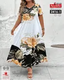 پیراهن حاشیه دار آستین کوتاه بیگ سایز کد 2416