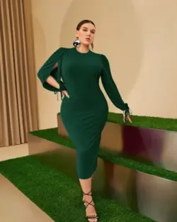 پیراهن مجلسی زنانه سایز بزرگ مدل 2038