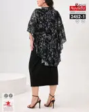 پیراهن مجلسی شنل دار سایز بزرگ کد 2452