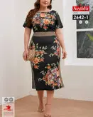 تونیک مجلسی آستین کوتاه زنانه سایز بزرگ کد 2642