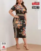 تونیک مجلسی آستین کوتاه زنانه سایز بزرگ کد 2642