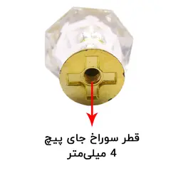 دستگیره تزیینی طرح کریستال پشت طلایی قطر 20 میلی‌متر