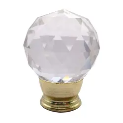 دستگیره تزیینی طرح کریستال پشت طلایی قطر 3 سانتی‌متر