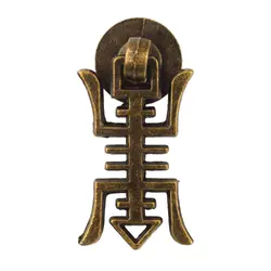 دستگیره آنتیک تک پیچ زیتونی طرح خط چینی