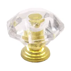 دستگیره تزیینی طرح کریستال پشت طلایی قطر 25 میلی‌متر