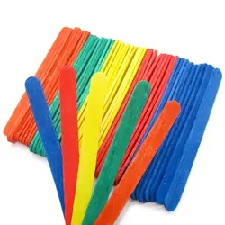 چوب بستنی خانه سازی رنگی طول 11.5 سانتی‌متر عرض 10 میلی‌متر بسته 52 عددی