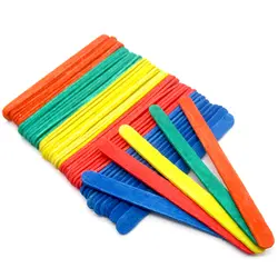 چوب بستنی خانه سازی رنگی طول 11.5 سانتی‌متر عرض 10 میلی‌متر بسته 52 عددی