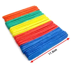 چوب بستنی خانه سازی رنگی طول 11.5 سانتی‌متر عرض 10 میلی‌متر بسته 52 عددی