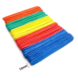 چوب بستنی خانه سازی رنگی طول 11.5 سانتی‌متر عرض 10 میلی‌متر بسته 52 عددی