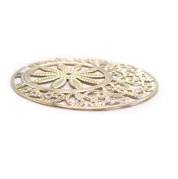 توری آنتیک گرد طرح گل طلایی قطر 60 میلی‌متر