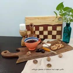 شمعدان چوبی طرح ساعت شنی ارتفاع 15 سانتی‌متر