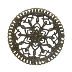 توری آنتیک تزیینی قطر 31 میلی متر زیتونی بسته 10 عددی