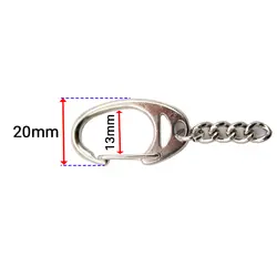 مدبر کیف زنجیردار فلزی نقره‌ای طول 5.8 سانتی‌متر