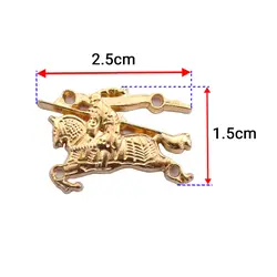 مارک فلزی کیف طلایی مدل اسب طول 2.5 سانتی‌متر بسته 4 عددی