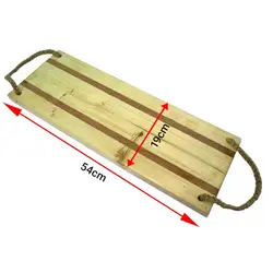 سینی چوبی دسته کنفی 54 در 19 سانتی‌متر