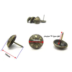 گل میخ زیتونی طرح گل طول 19 قطر 16 میلی متر بسته 10 عددی